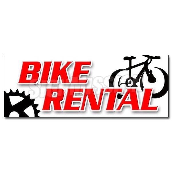 BIKE RENTAL DECAL sticker bicycle shop repair rent scooter cycle, D-36 Bike Rental